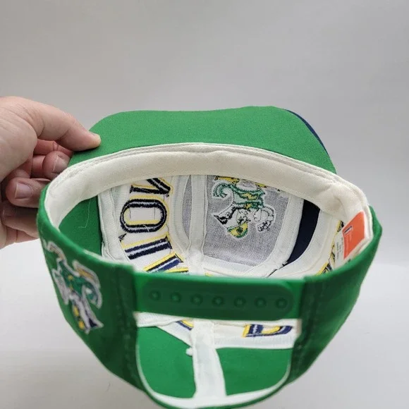 VTG 90s Notre Dame Fighting Irish Snapback Hat Vortex Swirl Twins Enterprise Cap